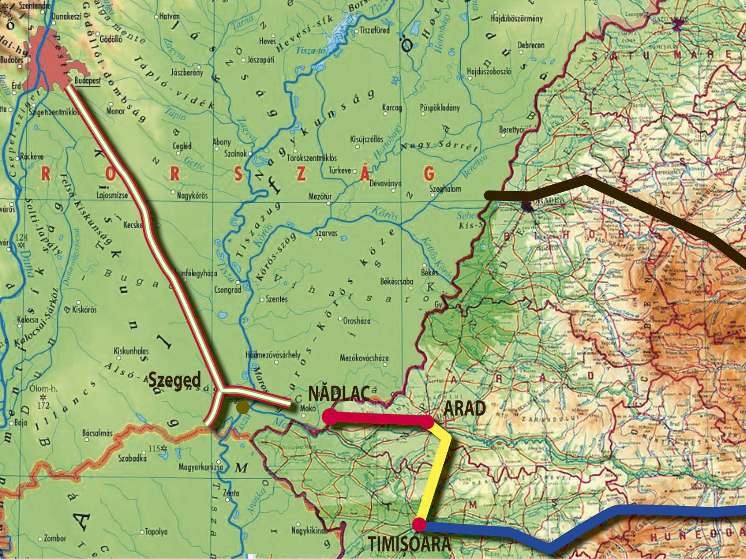 harta autostrada arad nadlac Autostrada Arad Nădlac a ajuns deja în Germania… în atlasele şi 